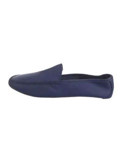 Pre-owned Loro Piana Leather Moccasins In Blue