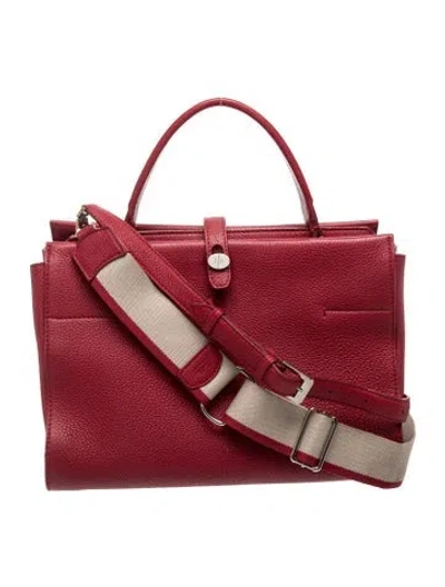 Pre-owned Loro Piana Leather Odessa Bag Medium In Red