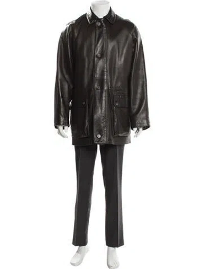 Pre-owned Loro Piana Leather Parka In Brown