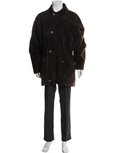 Pre-owned Loro Piana Leather Parka In Brown