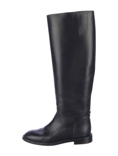 Pre-owned Loro Piana Leather Riding Boots In Black
