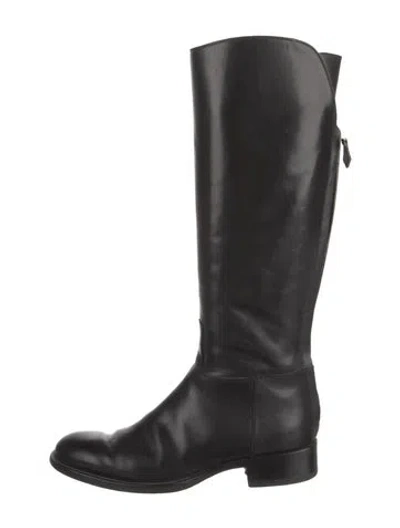 Pre-owned Loro Piana Leather Riding Boots In Black