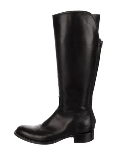 Pre-owned Loro Piana Leather Riding Boots In Black