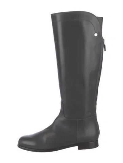 Pre-owned Loro Piana Leather Riding Boots In Black