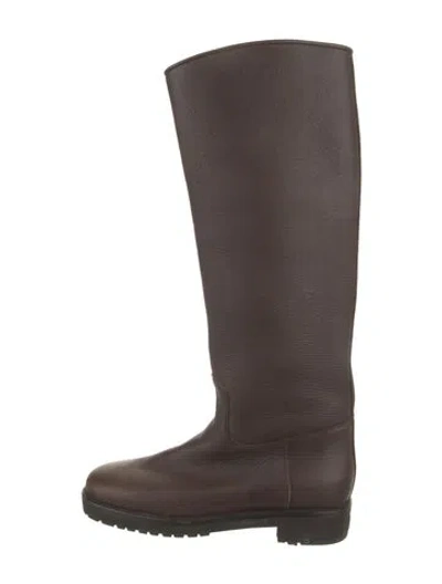 Pre-owned Loro Piana Leather Riding Boots In Brown