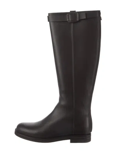 Pre-owned Loro Piana Leather Riding Boots In Brown