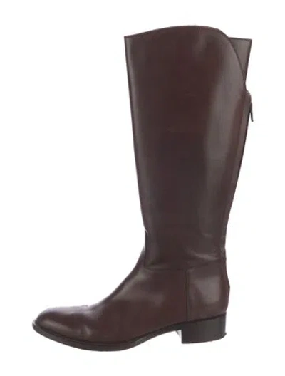 Pre-owned Loro Piana Leather Riding Boots In Brown