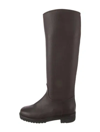 Pre-owned Loro Piana Leather Riding Boots In Brown