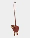 Loro Piana Leather Sheep Bag Charm In Brown