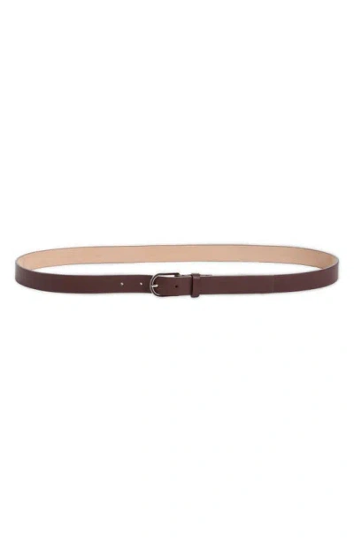 Loro Piana Leather Skinny Belt In Brown