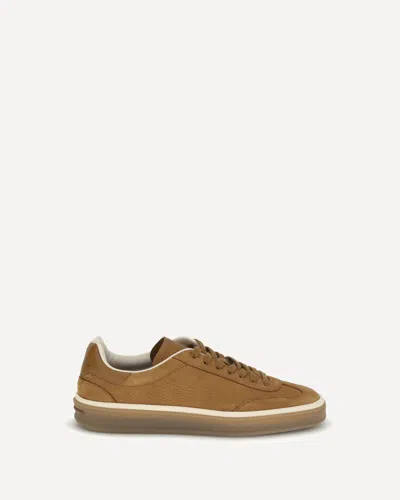 Loro Piana Leather Sneaker In Brown