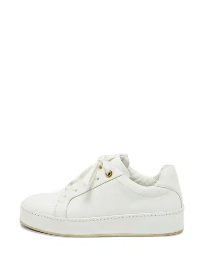 Pre-owned Loro Piana Leather Sneakers In White