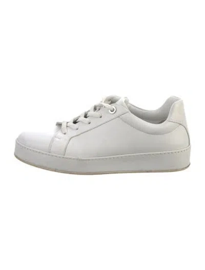 Pre-owned Loro Piana Leather Sneakers In White
