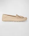 Loro Piana Leather Tassel Moccasin Driver Loafers In A0c7 Natural Light Camel