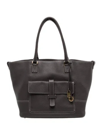 Pre-owned Loro Piana Leather Tote In Gray