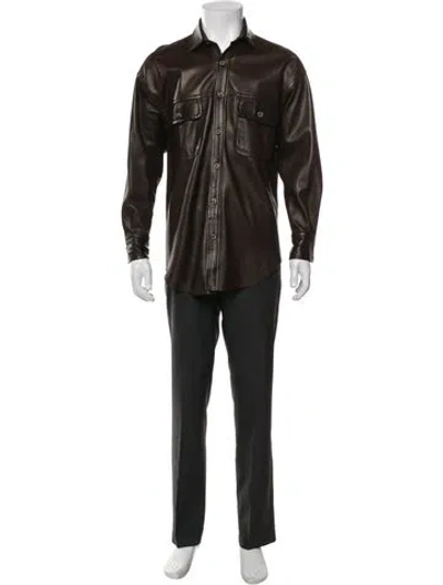 Pre-owned Loro Piana Leather Trench Coat In Brown