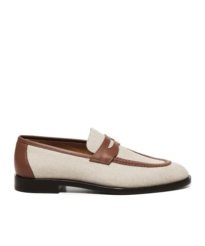 Loro Piana Round Toe Loafers In Brown