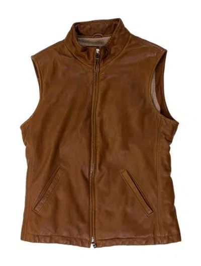 Pre-owned Loro Piana Leather Vest In Brown