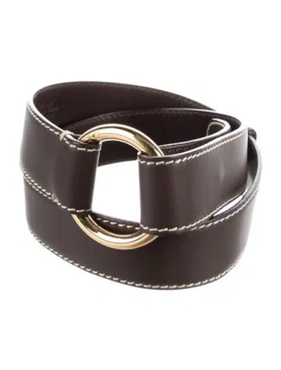 Pre-owned Loro Piana Leather Waist Belt In Black