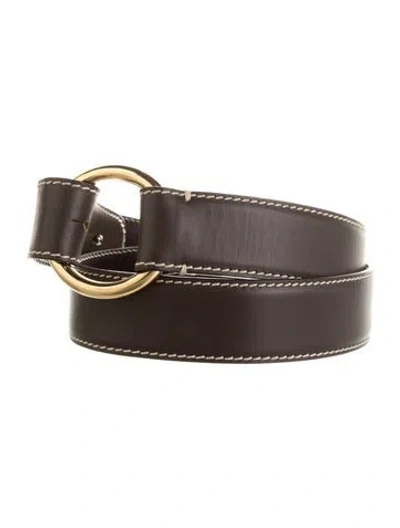 Pre-owned Loro Piana Leather Waist Belt In Brown