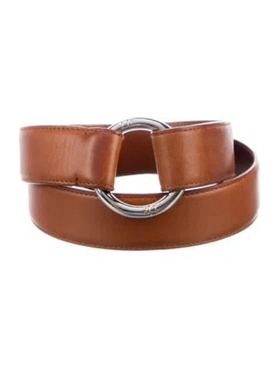Pre-owned Loro Piana Leather Waist Belt In Brown