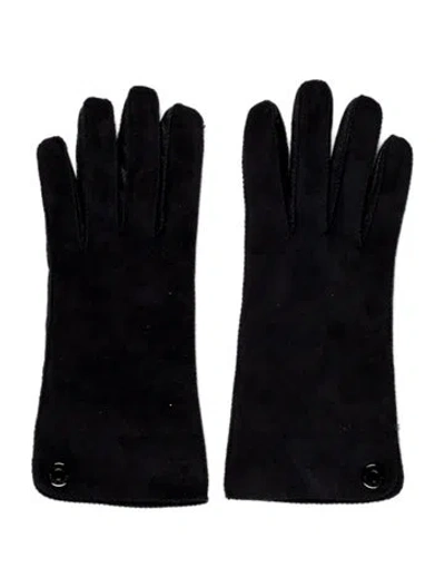 Pre-owned Loro Piana Leather Winter Gloves In Blue