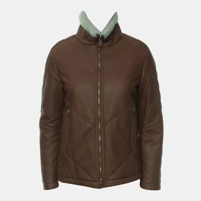 Pre-owned Loro Piana Leather Zip-up Jacket In Brown