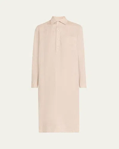 Loro Piana Lela Shantung Nep Midi Shirtdress With Belt