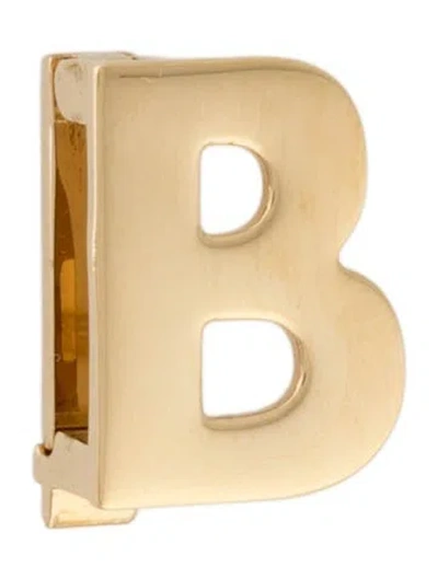 Pre-owned Loro Piana Letter B Shoe Charm In Gold