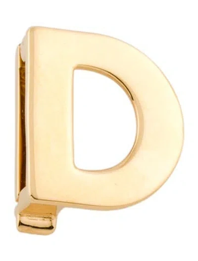 Pre-owned Loro Piana Letter D Shoe Charm W/tags In Gold