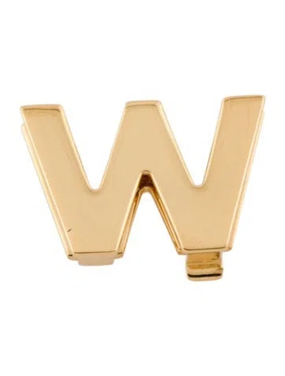 Pre-owned Loro Piana Letter M Shoe Charm W/tags In Gold