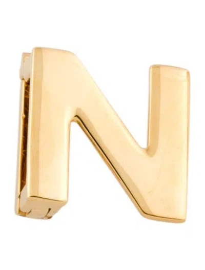 Pre-owned Loro Piana Letter N Shoe Charm W/tags In Gold