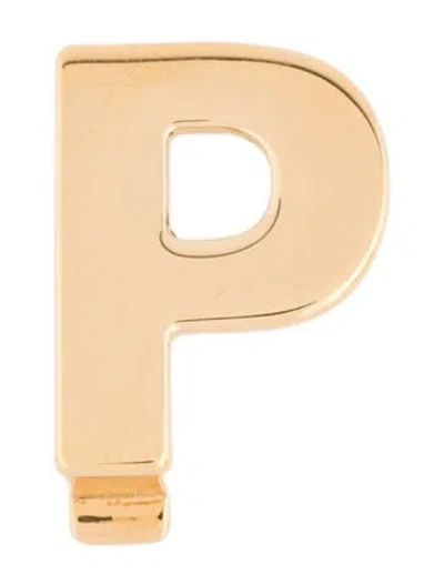 Pre-owned Loro Piana Letter P Shoe Charm In Gold