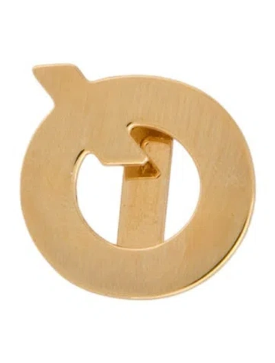 Pre-owned Loro Piana Letter Q Shoe Charm In Gold