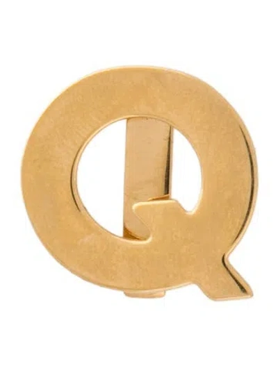 Pre-owned Loro Piana Letter Q Shoe Charm In Gold