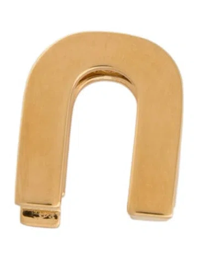 Pre-owned Loro Piana Letter U Shoe Charm In Gold