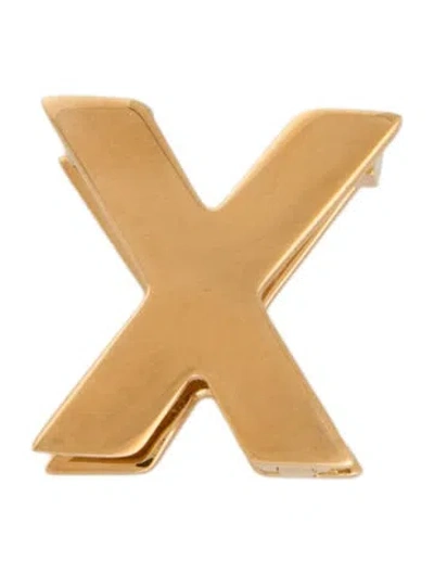 Pre-owned Loro Piana Letter X Shoe Charm In Gold