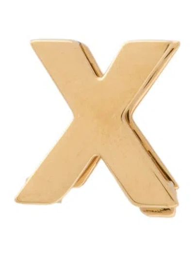 Pre-owned Loro Piana Letter X Shoe Charm In Gold