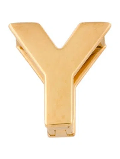 Pre-owned Loro Piana Letter Y Shoe Charm W/tags In Gold