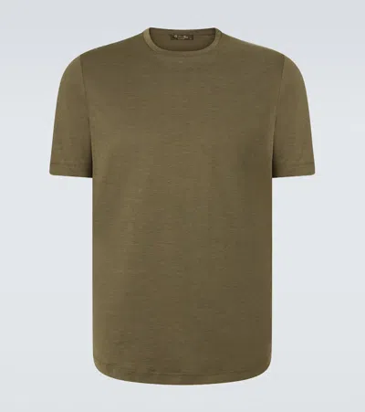 Loro Piana Levo Silk And Cotton Jersey T-shirt In Green