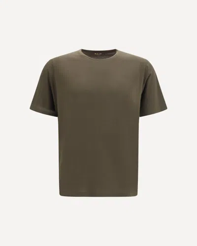 Loro Piana Levo T-shirt In Silk And Cotton In Green