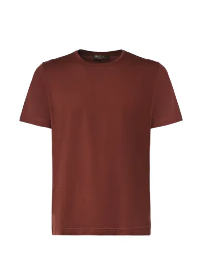 Loro Piana Levo T-shirt Silk And Cotton In Brown