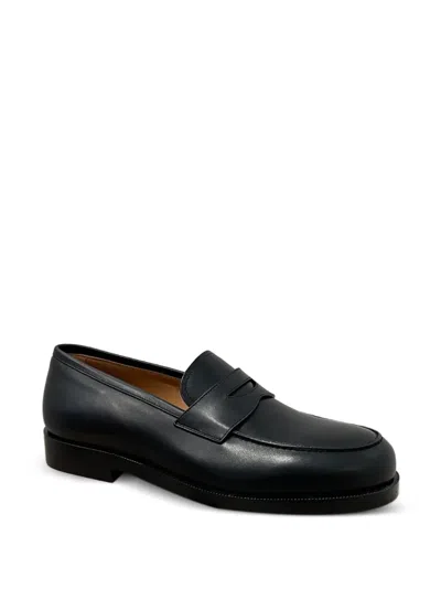 Loro Piana Lewis Walk Leather Loafers In Black