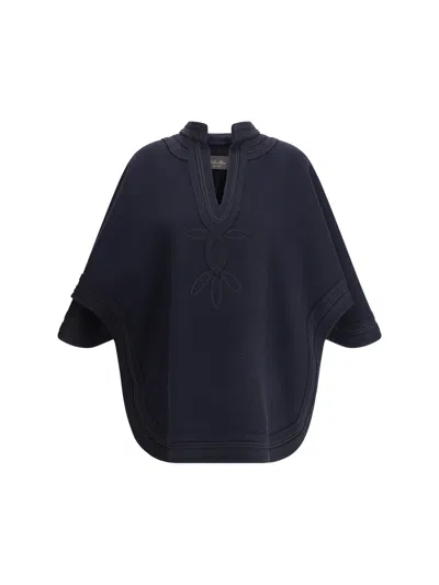 Loro Piana Women Lia Cashmere Cape In Blue Navy