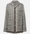 Loro Piana Lian Printed Silk Twill Shirt In Gray
