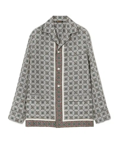LORO PIANA GEOMETRIC-PRINT SILK SHIRT