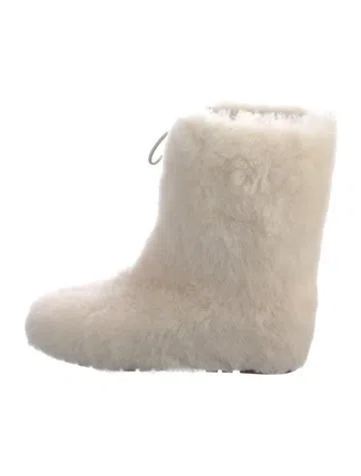 Pre-owned Loro Piana Light Cloud Shearling Slouch Boots In Neutrals