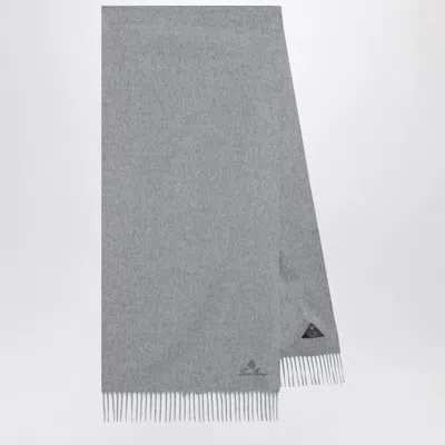 Loro Piana Light Grey Cashmere Scarf In Gray