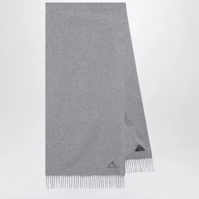 Loro Piana Light Grey Cashmere Scarf Women In Gray