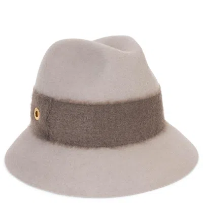 Pre-owned Loro Piana Light Grey Melusine Ingrid Fedora Hat S In Gray